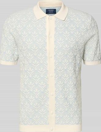 Mc Neal Strickshirt mit Polokragen und durchgehender Knopfleiste in Hellblau, Gr&ouml;&szlig;e XXXL