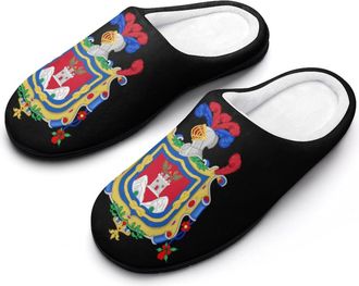Generic Coat of Arms of Quito Mens House Slippers Memory Foam Washable Cotton Slip on Home Shoes