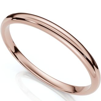 Pompeii3 2mm Dome High Polished Wedding Band 10k Rose Gold