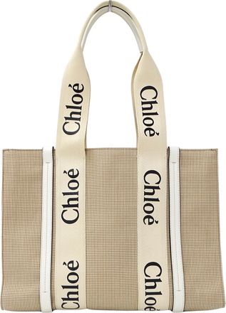 Chlo&eacute; Beige Khaki Canvas Handbag Tote Bag (Pre-Owned)