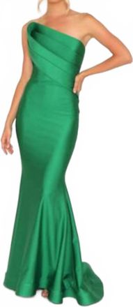 Nicole Bakti Strapless Mermaid Dress In Hunter
