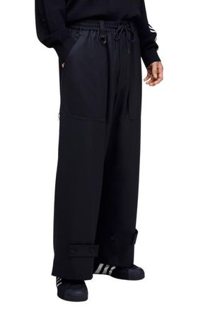 Yohji Yamamoto Sport Uniform Oversize Wide Leg Drawstring Pants in Black at Nordstrom, Size X-Large