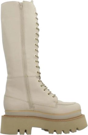 Yellow Stijlvolle Veterschoenen - Dames - Veterlaarzen - Beige - 38 EU - Schoenen
