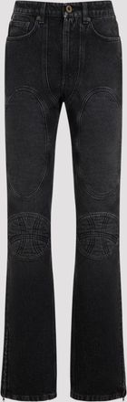 Jean Paul Gaultier Jeans Jean Paul Gaultier in denim con allacciatura e dettagli incollati al ginocchio