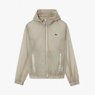 Lacoste Heren Lacoste Lichtgewicht Waterafstotend Sportjack in Crème