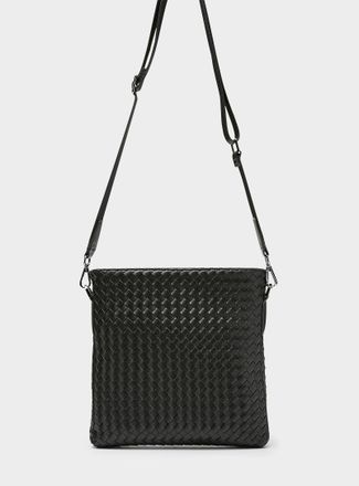 Le 31 Mens Braided faux-leather shoulder bag