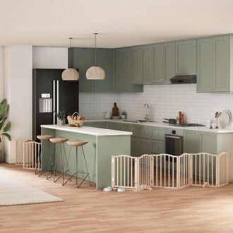 vidaXL Puerta Para Perros Plegable 9 Paneles Madera De &Aacute;lamo 450 Cm Vidaxl