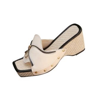 Generic Womens Wedge Sandals Casual Open Toe Summer Sandals Large Size Fashionable Versatile Breathable Comfortable Slip On Heeled Sandal Summer Beach