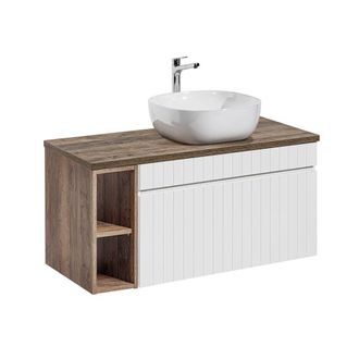 Petits Meubles Mueble lavabo individual 100cm tableros laminados blanco