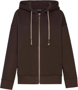 Max Mara Sudadera con capucha y cremallera - Sweatshirts & Hoodies - Mujer - Marr&oacute;n - M