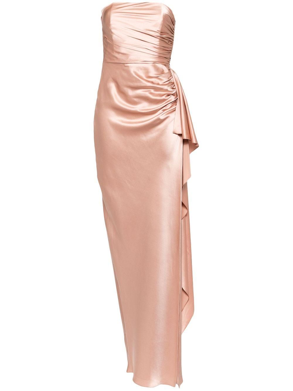 michelle mason pink silk dress Michelle Mason one-shoulder Silk Dress | Pink