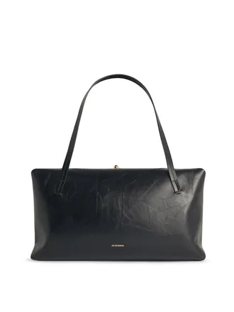 Jil Sander Large Black Leather Bag