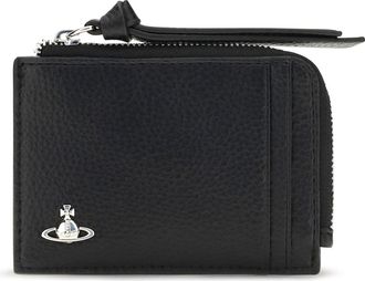 Vivienne Westwood Womens Zip Card Holder Black Leather Calf Wallets & Purses