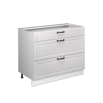 Vicco Mueble Bajo De Cocina Fame-line, Blanco Casa De Campo/blanco, 100 Cm Sin Encimera, Vicco