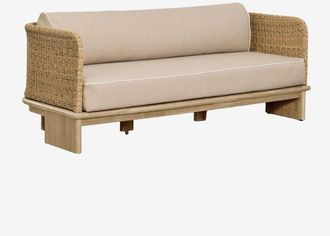 Sklum Sklum - Sofá de 3 plazas en ratán y madera de acacia Famara