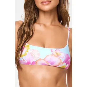 L*Space Presley Rib Bikini Top in Hibiscus And Plumerias Oh My at Nordstrom, Size X-Large