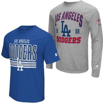 Starter Mens Starter Heather Gray/Royal Los Angeles Dodgers Two-Pack Long Sleeve & Short Sleeve T-Shirt Set at Nordstrom, Size Xx-Large