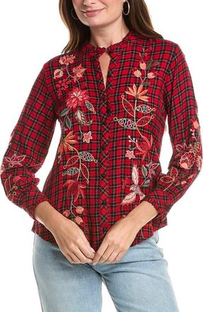 Johnny Was Petite Ruffle Collar Blouse