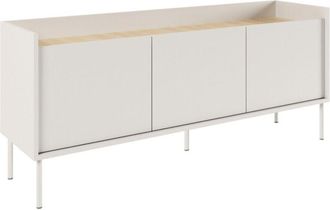 Selsey Selsey Tovi - Mueble De Tv De 3 Puertas, 140 Cm, Blanco / Efecto Roble
