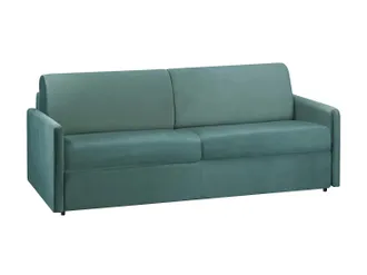 Vente-Unique Vente-unique - Divano Letto 4 Posti A Ribalta In Velluto Verde Menta - Larghezza Materasso 160 Cm - Spessore 18 Cm - Calife