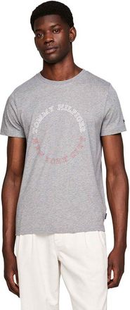 Tommy Hilfiger Mens Short-Sleeve T-Shirt Crew Neck, Grey (Medium Grey Heather), S