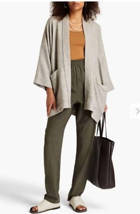 Eskandar Slub Alpaca-Blend Kimono In Grey