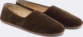 The Row Ponti velvet slip-on shoes