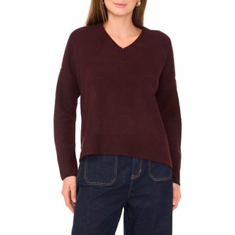 Vince Camuto Contrast High-Low Sweater in Port at Nordstrom Rack, Size Medium