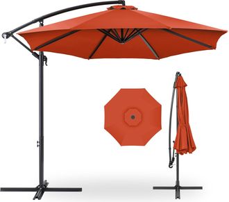 Best Choice Products 10ft Offset Hanging Outdoor Market Patio Umbrella w/ Easy Tilt Adjustment