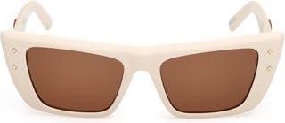 MCM 52mm Cat Eye Sunglasses in Ivory /Roviex at Nordstrom Rack