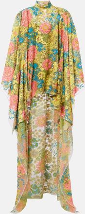 Taller Marmo Graham floral sequined asymmetric kaftan