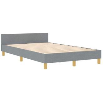 vidaXL Bed Frame with Headboard Light grey 120 x 200 cm Fabric Vidaxl
