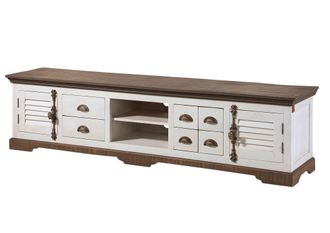 Massivmoebel24 Mobile Tv In Legno Di Mango 220x45x55 Laccato Bianco Toulouse 109
