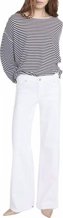 Frame Denim Low Rise Slim Pallazzo Denim Jeans In White