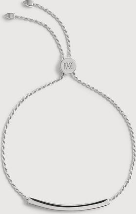 Monica Vinader Sterling Silver MV Linear Pav&eacute; Diamond Friendship Bracelet Lab Grown Diamond