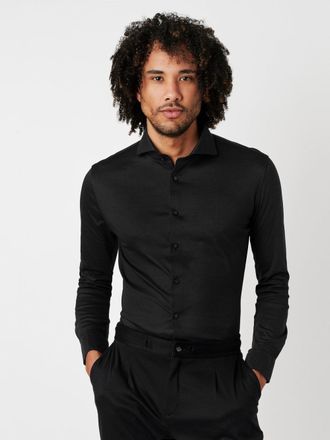 DeSoto Langarmhemd DESOTO Jerseyhemd Essential Hai langarm, Herren, Gr. 39, N-Gr, schwarz (solid schwarz), Jersey, Obermaterial: 100% Baumwolle, k&ouml;rpernah, 1