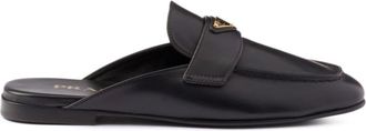 Prada leather mules - women - Leather/Leather/Leather - 34.5 - Black