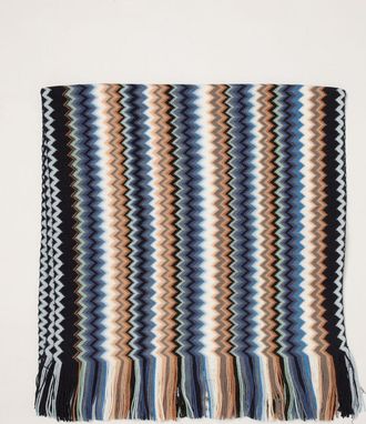 Missoni Sciarpa in misto lana con iconico motivo astratto a righe multicolor