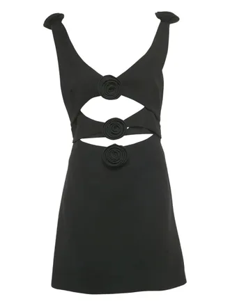 Magda Butrym cut-out floral appliqu&eacute; mini dress - Black