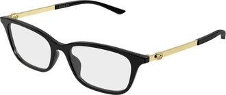 Gucci Rechthoekig montuur - Dames - Brillen - Zwart - 52 MM - Accessoires