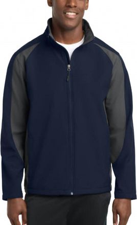 Sport-Tek Colorblock Soft Shell Jacket In Navy/grey