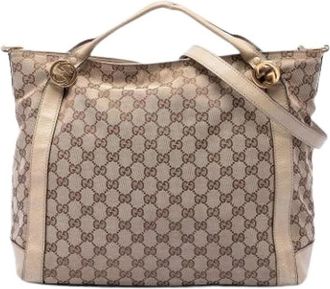 Gucci Pre-owned Miss GG Satchel - Dames - Vintage Schoudertas - Beige - ONE Size - Leer - Vintage