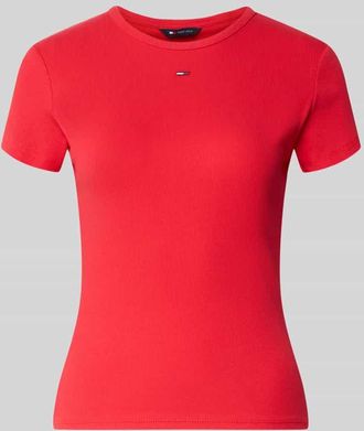 Tommy Jeans Slim Fit T-Shirt aus Baumwoll-Mix in Rot, Gr&ouml;&szlig;e XL