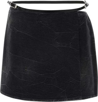 Givenchy Black Voyou Denim Mini Skirt