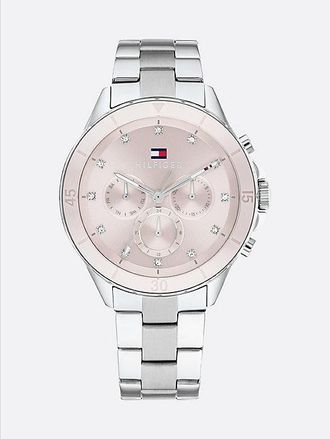 Tommy Hilfiger Reloj de acero inoxidable con esfera rosa