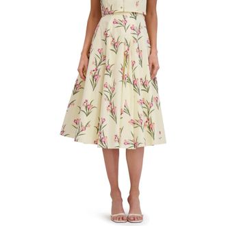 Ted Baker Floral Midi Skirt in Transparent Yellow at Nordstrom Rack, Size 10