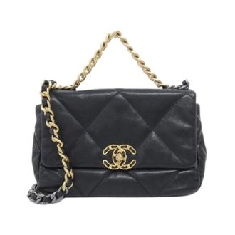 Chanel Pre-owned 19 Goatskin Shoulder Bag - Dames - Pre-owned - Zwart - Maat: ONE Size Leer