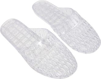 Vosarea Transparent Hollow Slippers for Women Breathable Non-slip Flats with Airy Design Indoor Outdoor Summer House Shoes Clear Jelly Beach Footwear