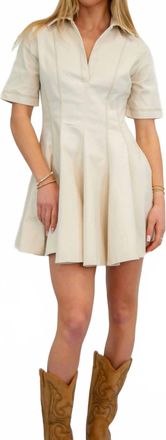 Glam Emma Collared Mini Dress In White