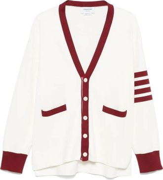 Thom Browne Cardigan con dettaglio a 4 righe - Bianco